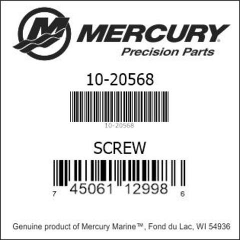0165428 mercury 10 20568 screw bc 550