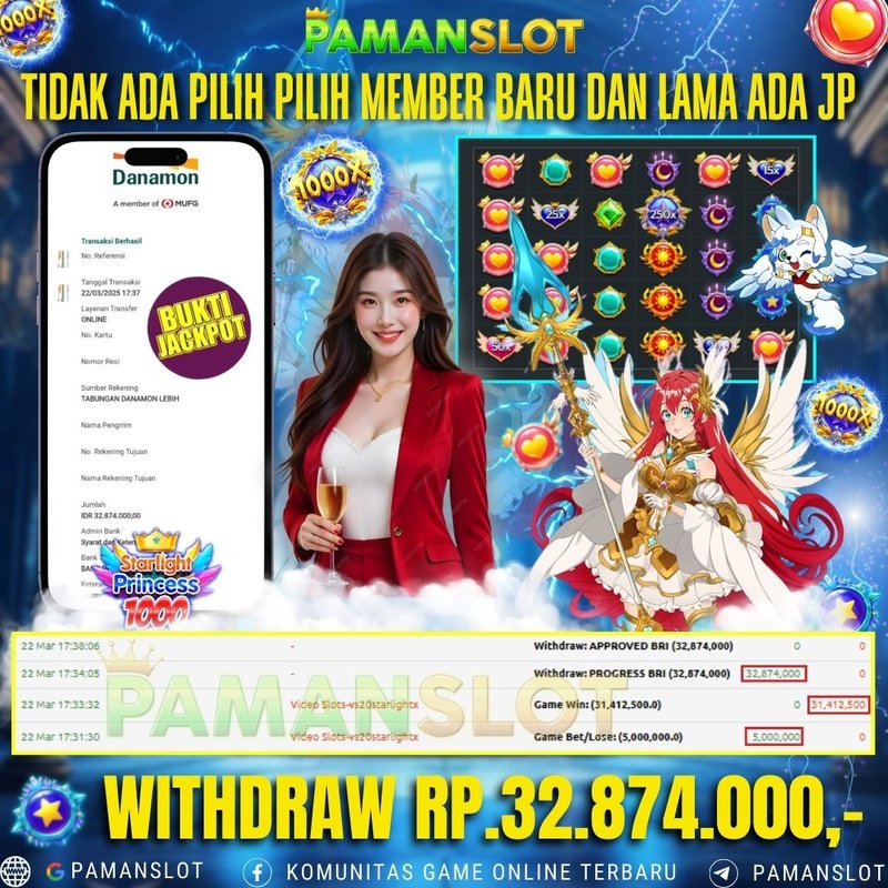 PAMANSLOT JACKPOT STARLIGHT PRINCESS 1000 Rp 32.874.000 - LUNAS