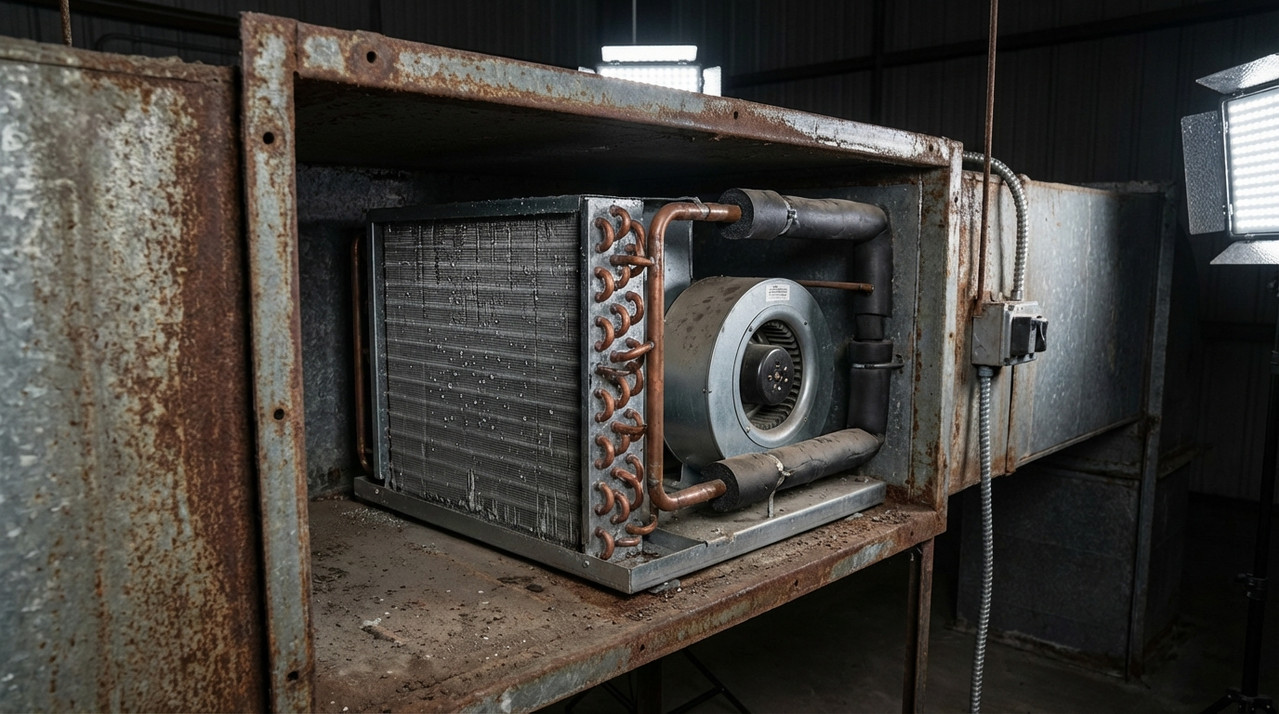 Система канального фанкойла в вентиляционном канале