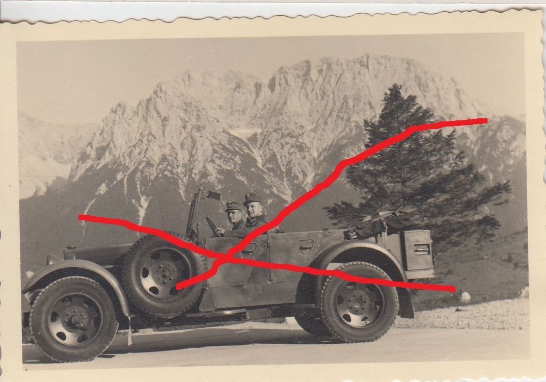 Foto 2wk Gebirgsjäger Rgt 99 Geländewagen Techni