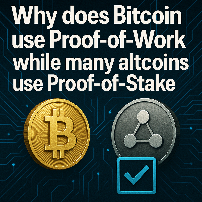 Why does Bitcoin use Proof-of-Work while many altcoins use Proof-of-Stake