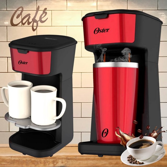 Cafeteira Oster 2Day Red 2 em 1 com Copo Térmico