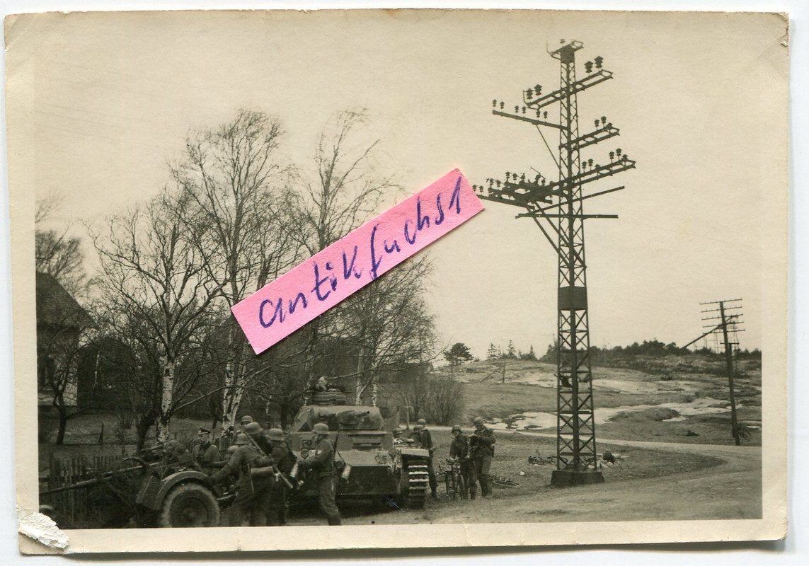 Deut. Panzer und Pak-Schützen bei Oslo in Norweg