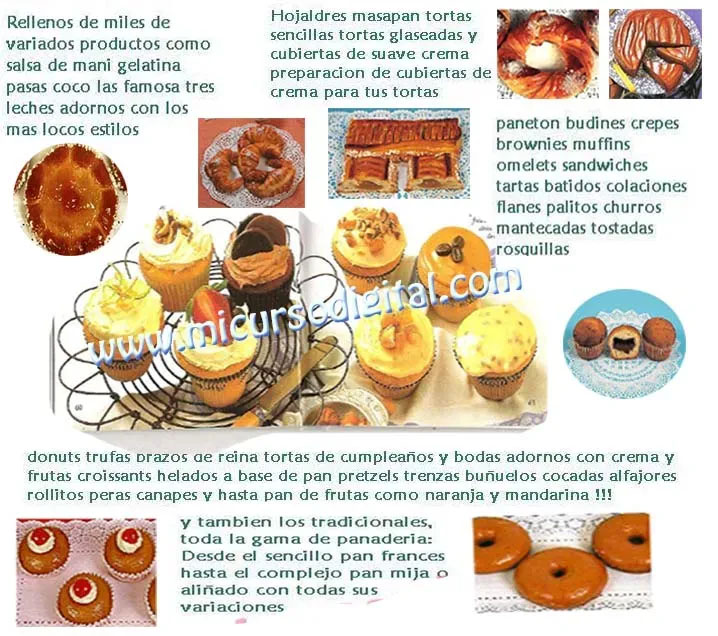 Curso de Panadería Repostería Postres Galletas Tortas Pan pastil