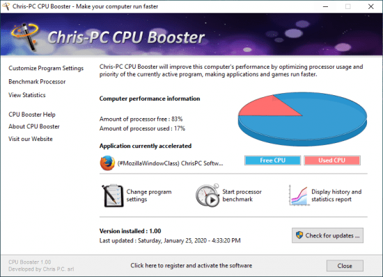 ChrisPC CPU Booster Version 1.20.20