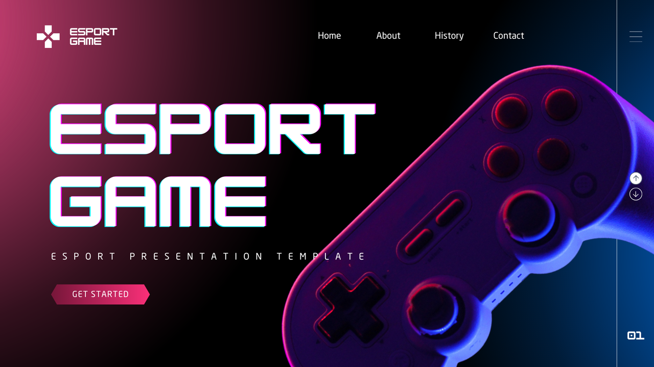 Dark Blue and Red Neon Futuristic Esports Game Presentation