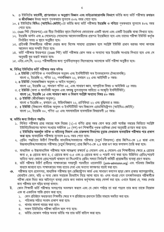 Jahangirnagar University Admission Circular 2021-2022