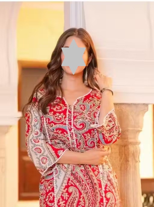 RED KURTI LACE Color 1 (KS169)