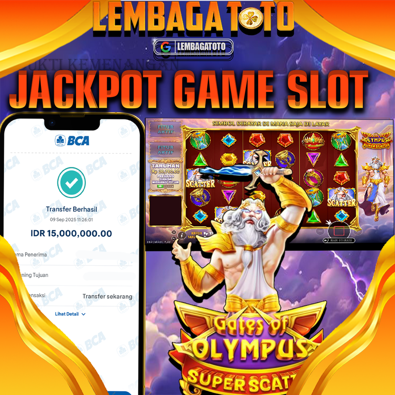 BUKTI JACKPOT 10 SEPTEMBER LEMBAGATOTO GATES OF OLYMPUS SUPER SCATTER  Rp.15.000.000,- LUNAS