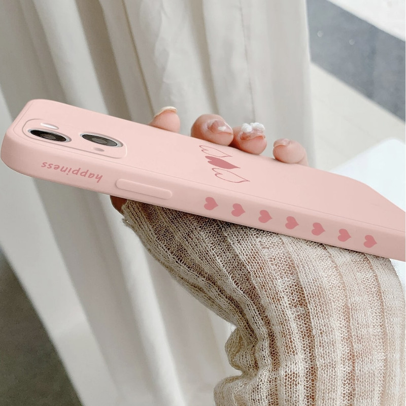 Foto de Funda rosa con diseño de corazón.