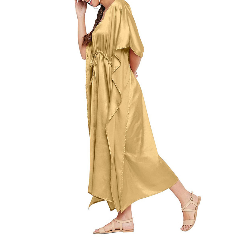 Women Satin Silk Nightdress Lingerie Sleepwear Nightgown Maxi Robe Loungewear - Picture 25 of 125