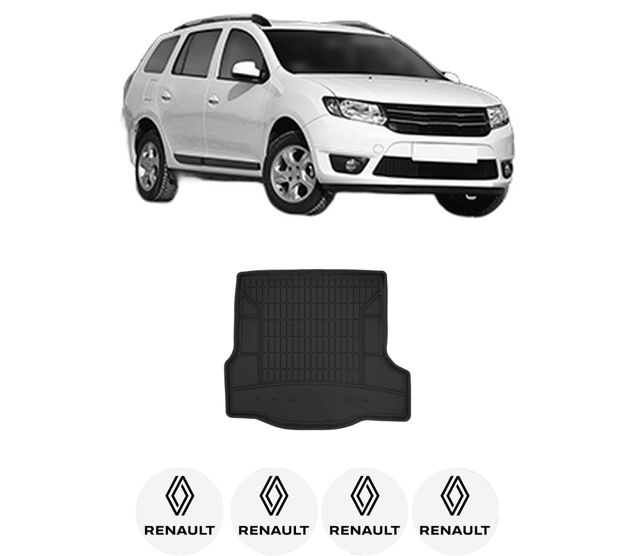 Tavita Portbagaj RENAULT LOGAN II Estate (K8_) din 2013-2020, Protectie Portbagaj Auto, 4x Stickere auto cu RENAULT