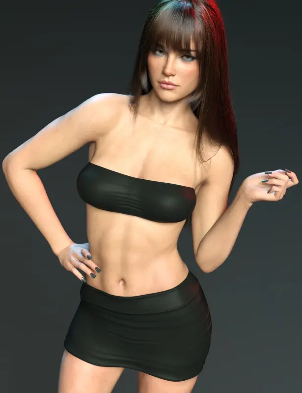 X-Fashion Angelina Leather Outfit for Genesis 9 and 8, 8.1 Female