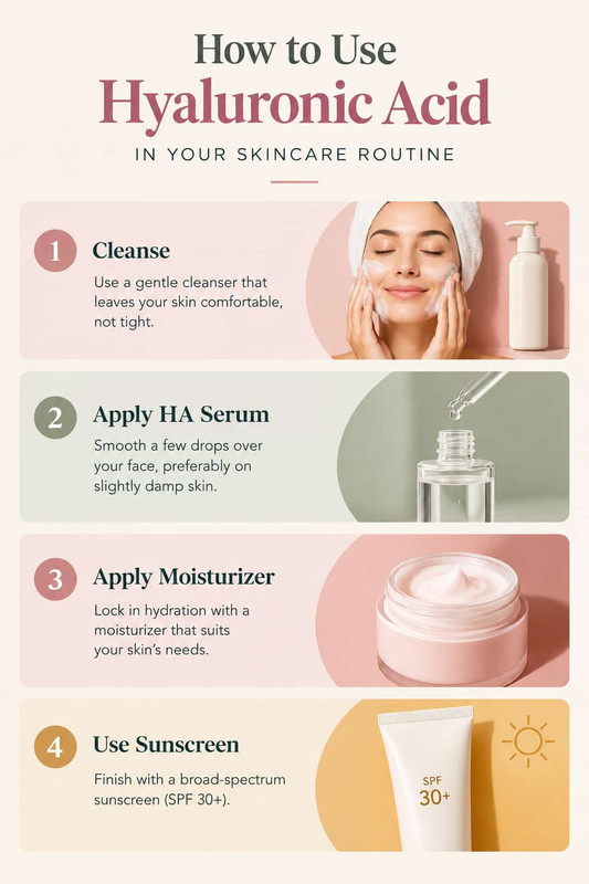 a skincare routine guide to How to Use Hyaluronic Acid in Your Skincare Routine