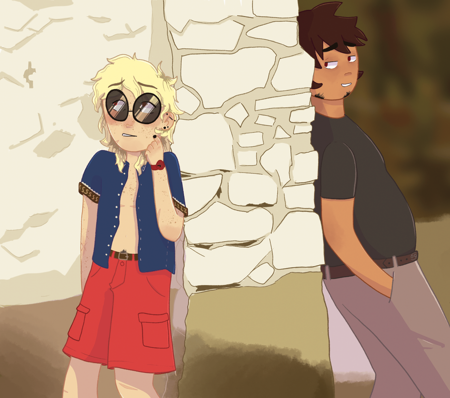 Homestuck characters Dave Strider and Karkat Vantas, Humanstuck Mamma Mia AU