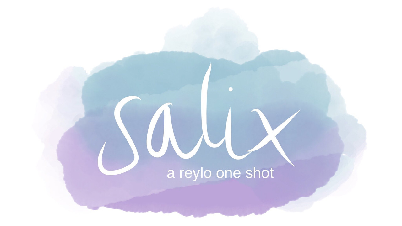 an abstract image of purple clouds with the words Salix a reylo one shot