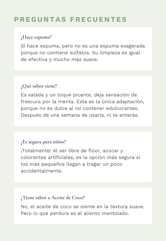 Preguntas frecuentes &mdash; Pasta Dental Natural