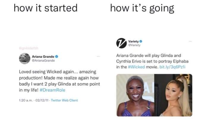 Ariana Grande muestra el primer póster de Wicked con su rostro