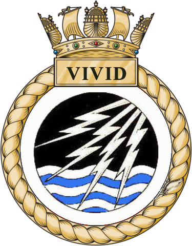 Medallón perteneciente al submarino de la Armada Real Británica HMS Vivid, P77