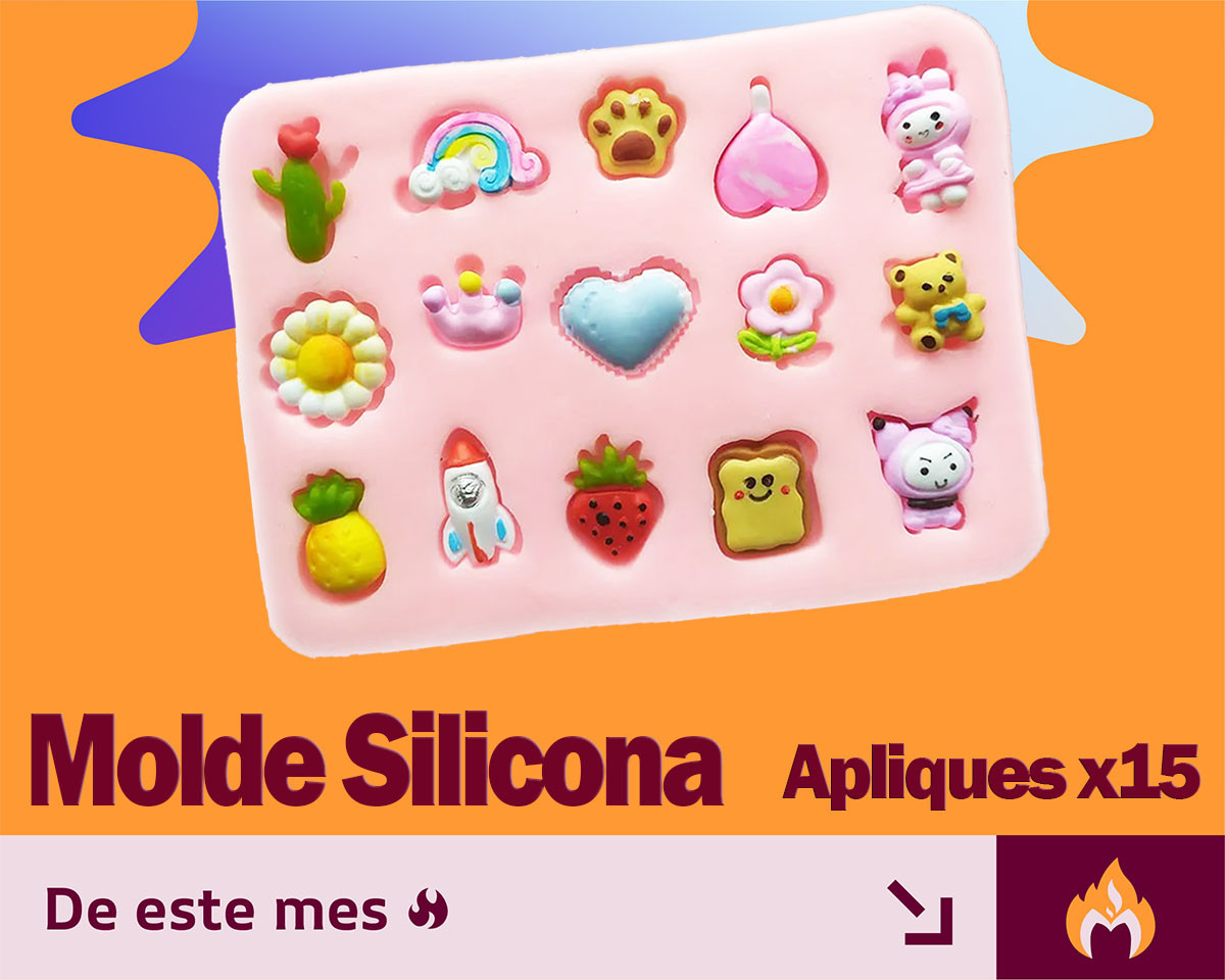 Molde en silicona  miniaturas para pines Aretes Zarcillos en Pasta