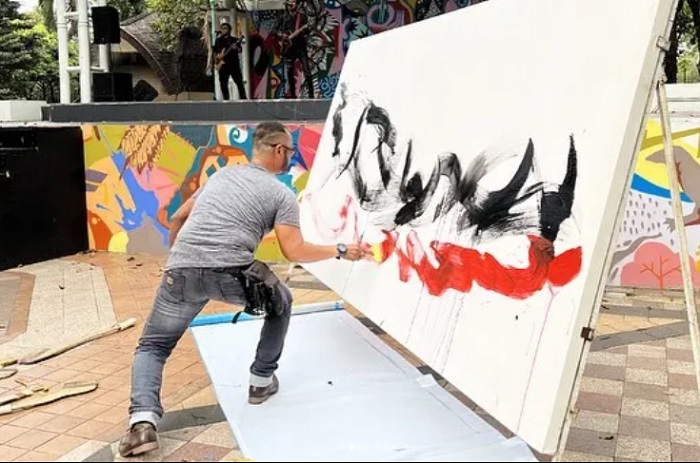 Pembukaan Pameran Tunggal Amor Pandawa Lima “Retrospektif KM 60” pada tanggal 17 Juli 2022 di Pasar Seni Ancol.