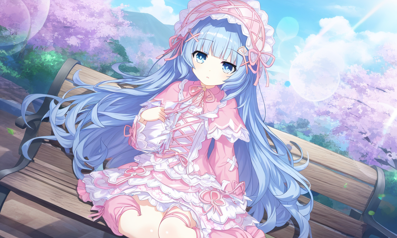 1girl, yoshino (date a live), blue eyes, long hair, hime cut, blue hair, {short  s-4012792604