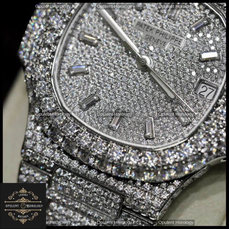 Patek Philippe Nautilus 5719 – Full Diamond / Moissanite 40 mm Luxury Watch - Super Clone