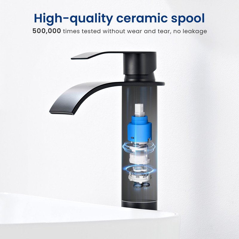SHANFO Rubinetto Bagno Lavabo Alto,Miscelatore Monocomando per Lavabo