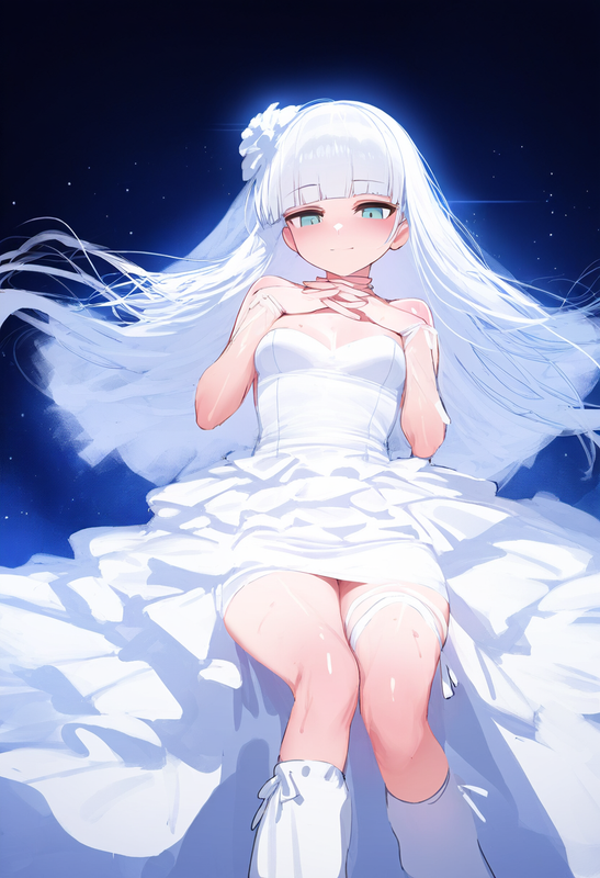 1girl, reoen, [[liduke]], NDGD, aqua eyes, long hair, hime cut, {white hair}, {s s-3274154624