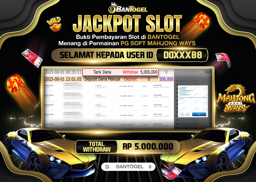 BUKTI JACKPOT LUNAS BANTOGEL