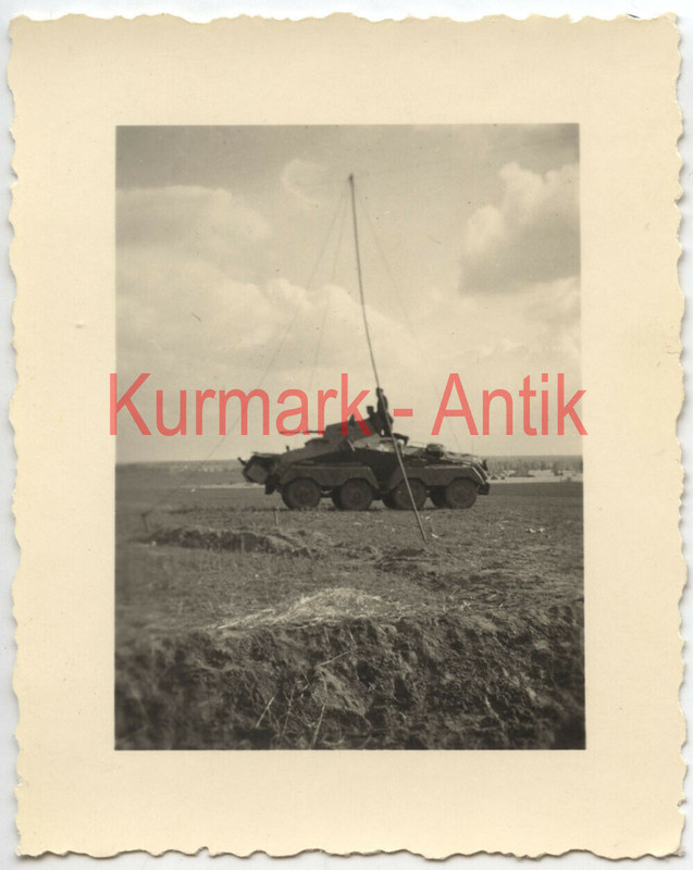 Foto Wehrmacht Panzer Spähwagen 232 Funker Antenne