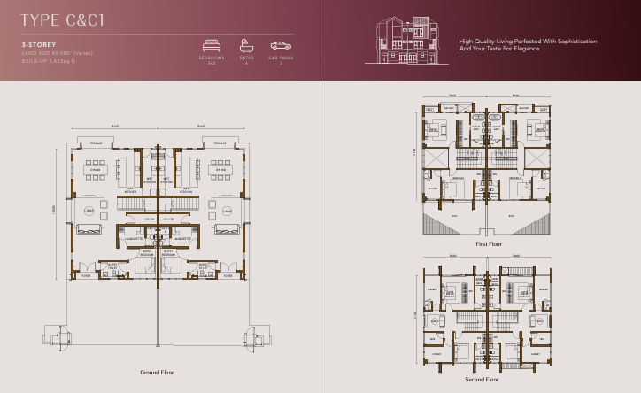 Rafflesia 3 Type A floor plan in Damansara Perdana, Selangor