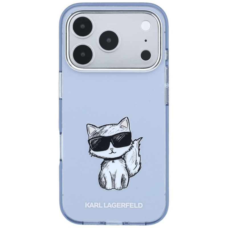 Husa pentru iPhone 18 Pro / iPhone 17 Pro Karl Lagerfeld IML Choupette Body Sketch Print MagSafe, Incarcare wireless, Protectie ridicata, Calitate premium, Albastru imageye 3283969