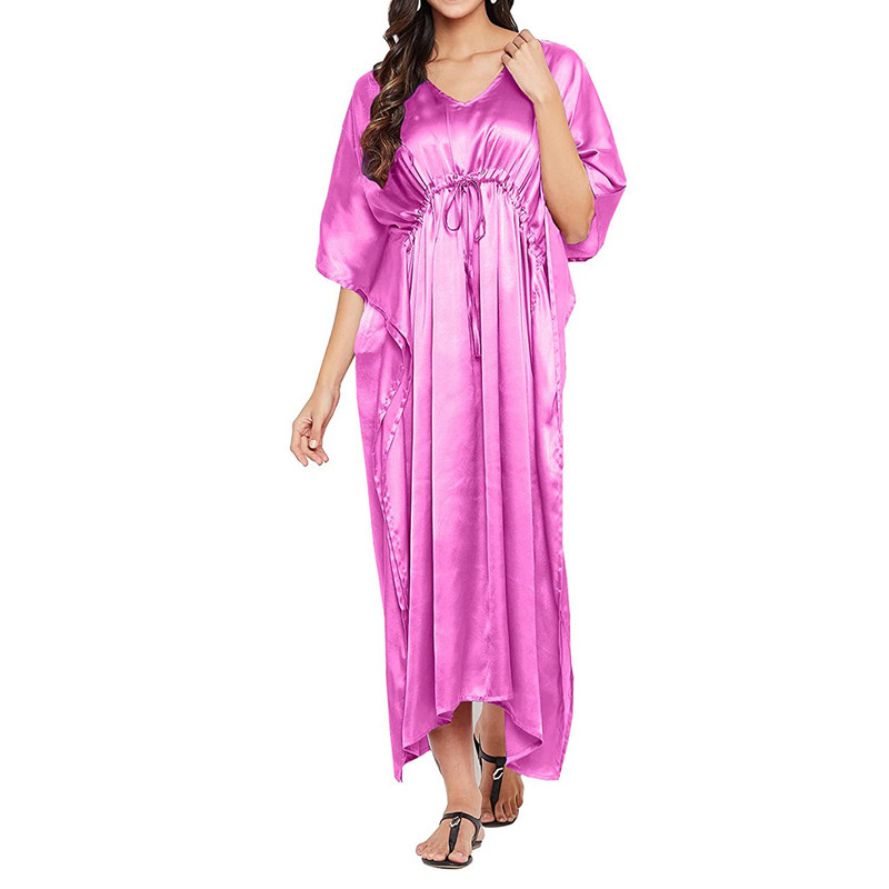Women Satin Silk Nightdress Lingerie Sleepwear Nightgown Maxi Robe Loungewear - Picture 86 of 125