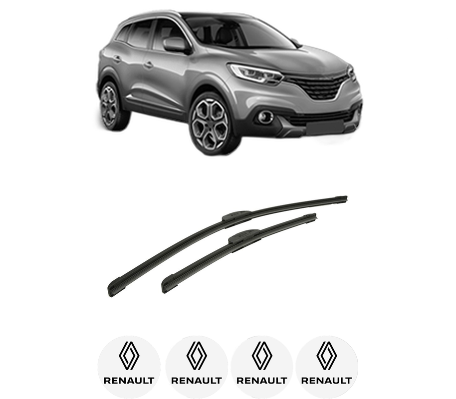 Set stergatoare auto RENAULT KADJAR (HA_, HL_) din 2015-2021, pentru parbriz auto, 2 bucati, Bosch Aerotwin Retrofit, din cauciuc siliconat rezistent, 4 Stickere Auto RENAULT