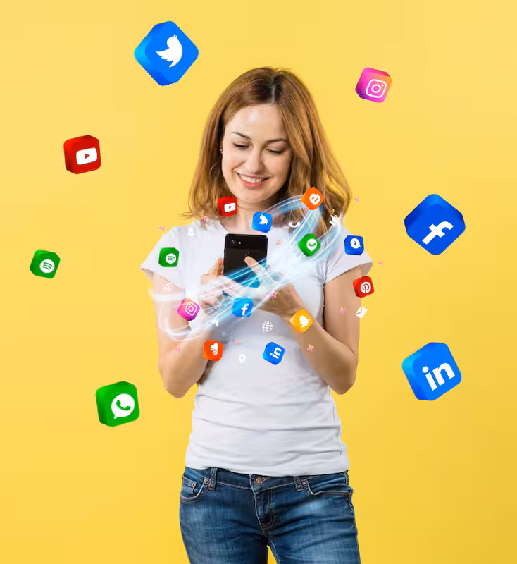 Woman with phone - safety focused