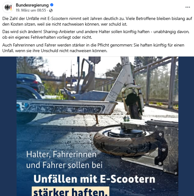 Haftung bei eScooter-Unfällen
