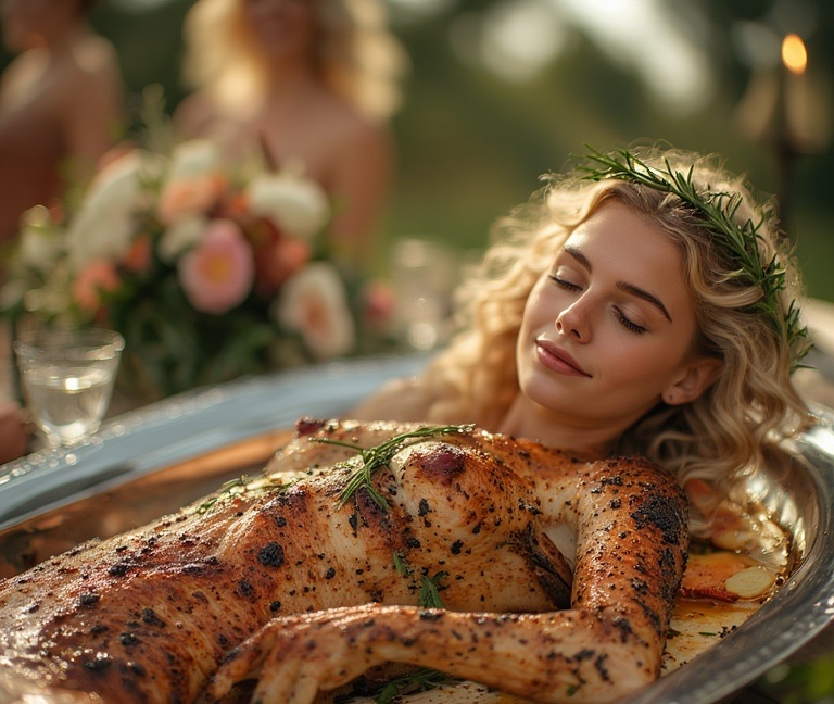 Garden wedding w served Blonde serie B 0 16