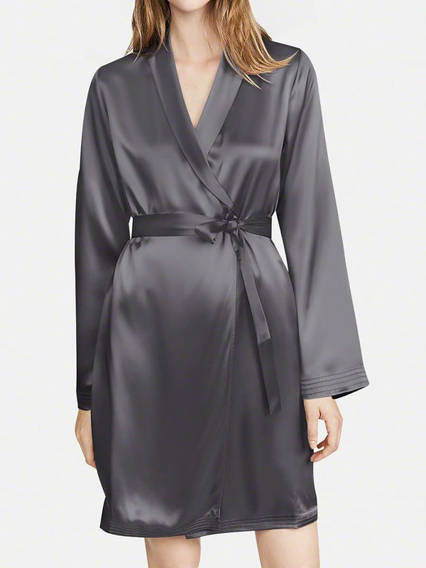 Satin Robes Bathrobe Gown Nightgown Sleepwear Lingerie Solid Robe Night Dresses - Picture 23 of 63