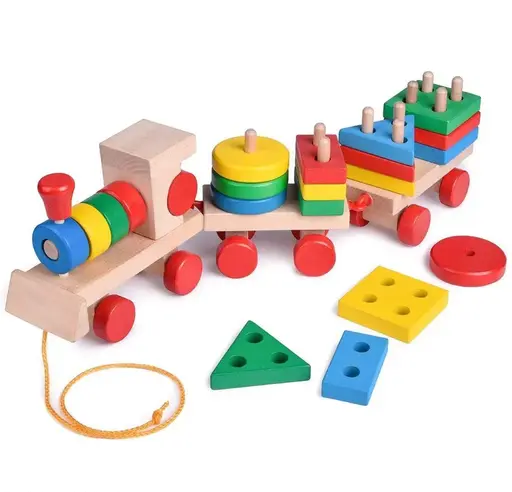 Smart Activity Learning & educational Geometry Train Shape & color Block game for Kids Color 1 (T106)
