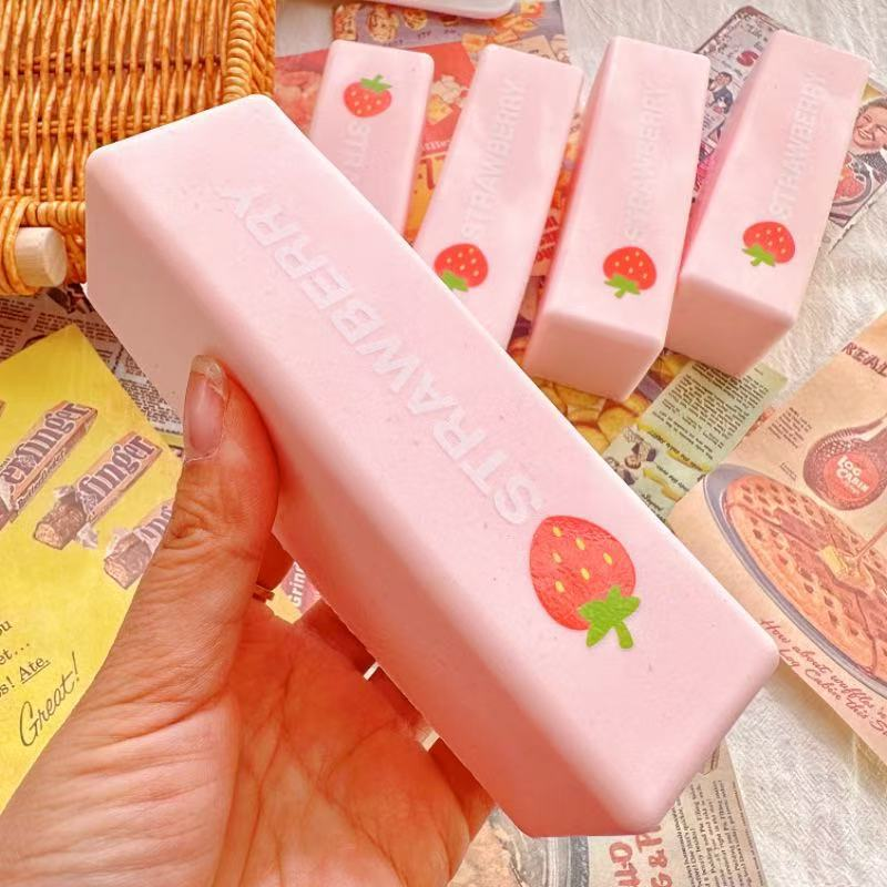 Strawberry Super Wet Soft Milk Bar Squishy Toy, Slow Rising PU Stress Relief Squeeze Stick, Ultra Soft Finger Sucking Decompression Toy, Fidget Sensory Toy