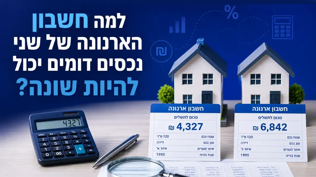 למה חשבון הארנונה של שני נכסים דומים יכול להיות שונה?