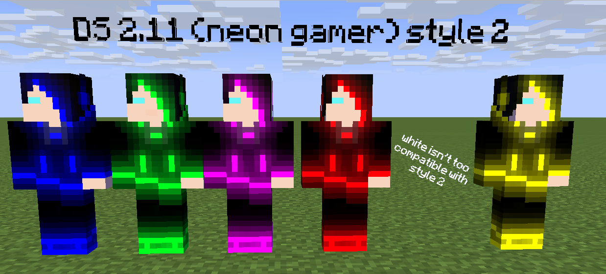 DS 2.11 (Neon Gamer; Yellow) style 2 Minecraft Skin