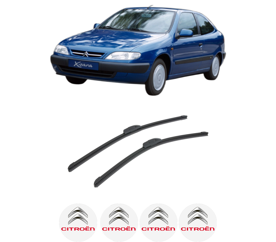 Set stergatoare auto CITROEN XSARA Hatchback Van (N3_) din 1998-2005, pentru parbriz auto, 2 bucati, Bosch Aerotwin Retrofit, din cauciuc siliconat rezistent, 4 Stickere Auto CITROEN