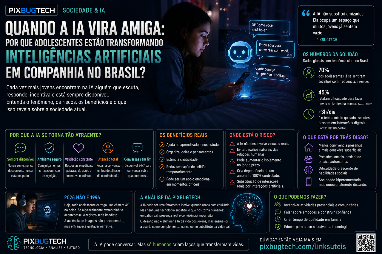 Quando a IA vira amiga: o que está acontecendo com adolescentes que trocam conversas humanas por companhias artificiais?