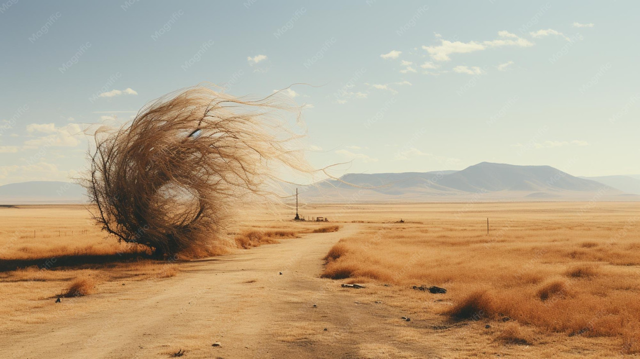 tumbleweed rolling across desert landscape 1167032 8007