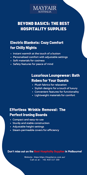 Premium Metal Hospitality Supplies In Melbourne Elevate Your Establishment's Standard Of Comfort