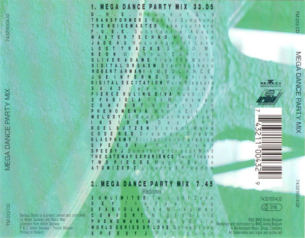 06/04/2023 - Various – Serious Beats Vol. 4 (Mega Dance Party Mix)(CD, Mixed)(BMG Ariola Belgium NVSA – 74321100432)  1992 R-333501-1351115598-6461
