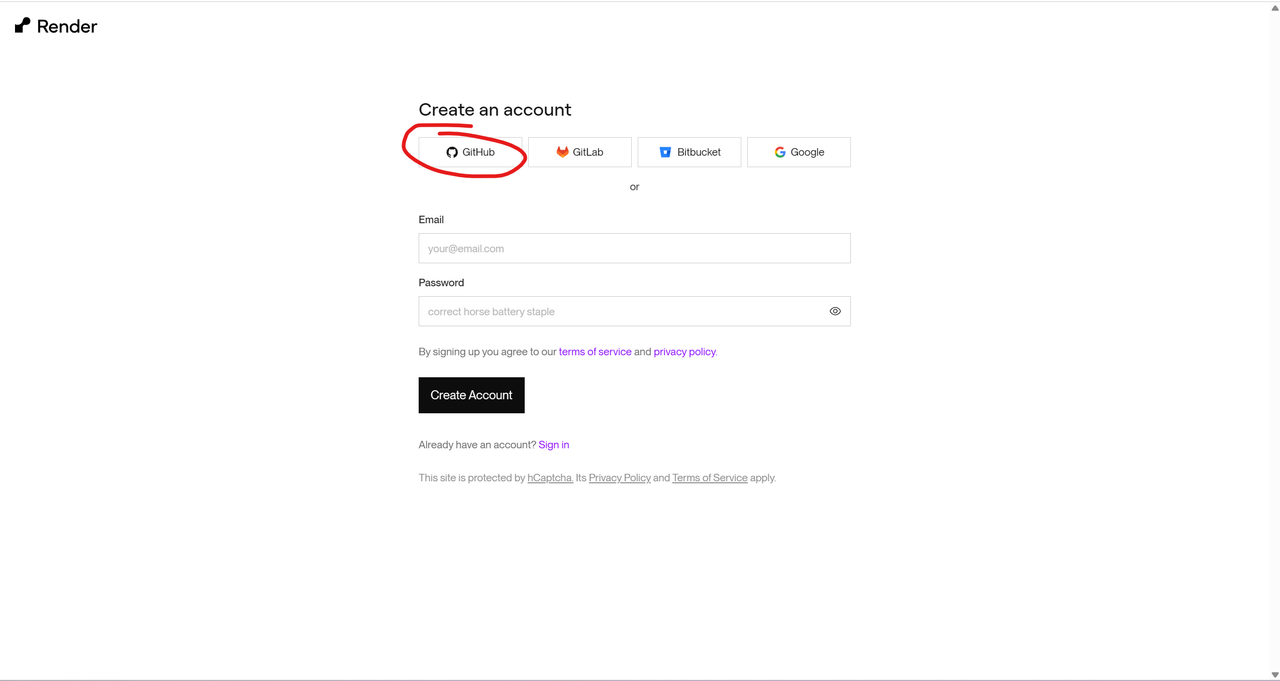 Sign Up with GitHub
