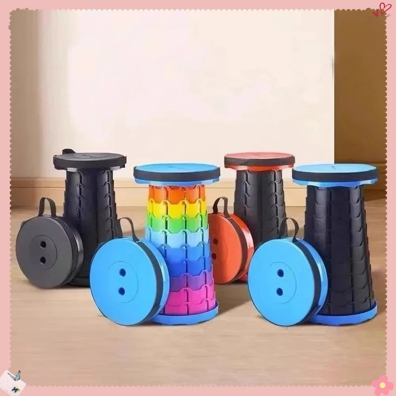 Black Portable Folding Stool for Camping